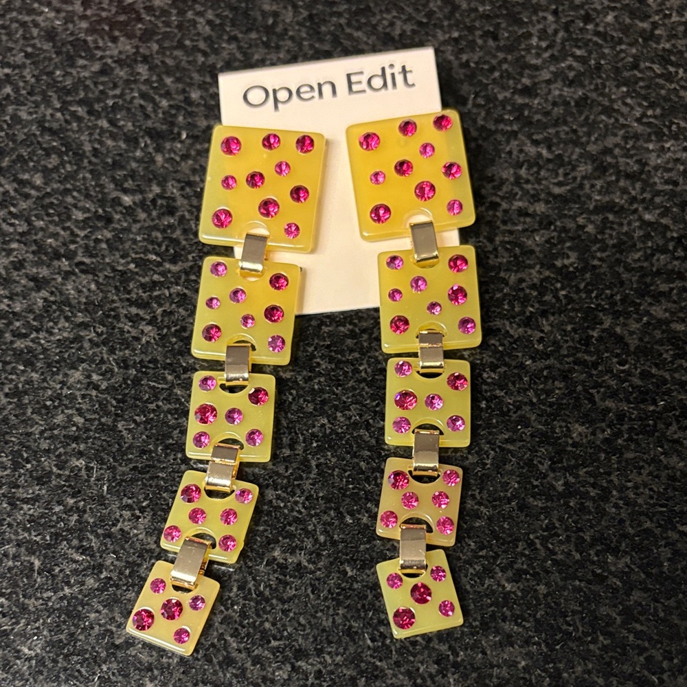 Nordstrom Yellow and Gold Geometric Earrings